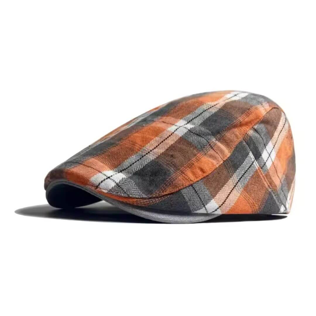 Plaid Cotton Flat Cap | BENDIGO