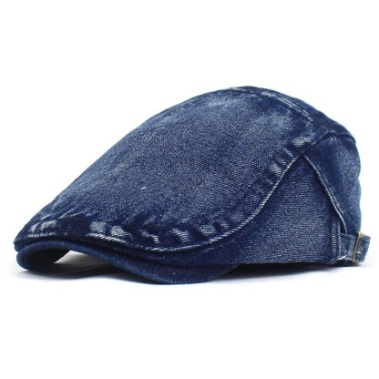 Washed Denim Flat Cap | QUEANBEYAN