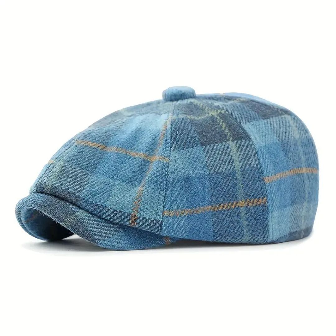 Plaid Wool-Blend Newsboy Cap | BENALLA