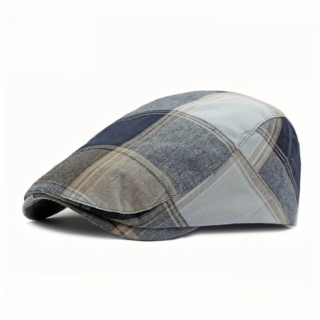 Plaid Cotton Flat Cap | PORT AUGUSTA