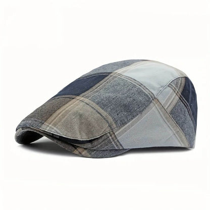 Plaid Cotton Flat Cap | PORT AUGUSTA