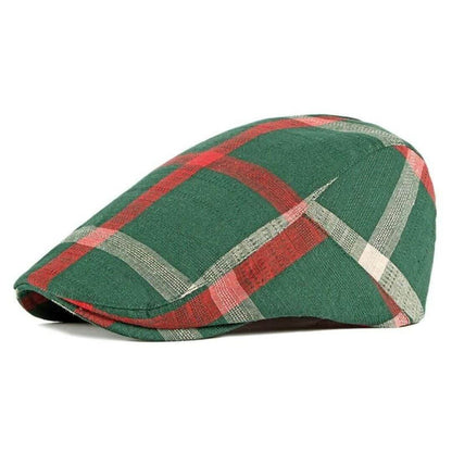 Cotton Plaid Flat Cap | MANDURAH