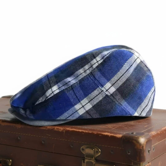 Plaid Cotton Flat Cap | BENDIGO