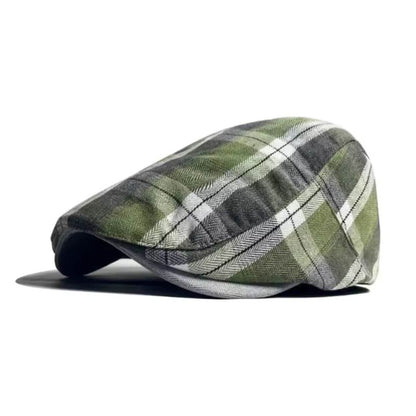 Plaid Cotton Flat Cap | BENDIGO