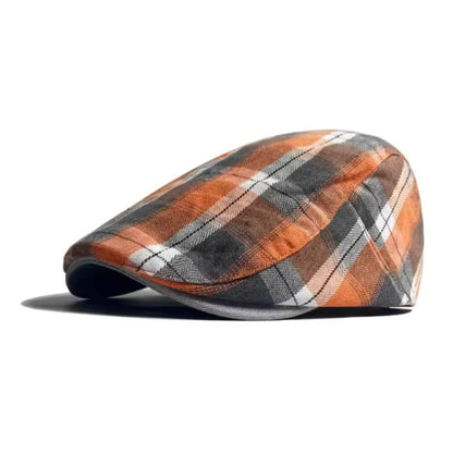 Plaid Cotton Flat Cap | BENDIGO