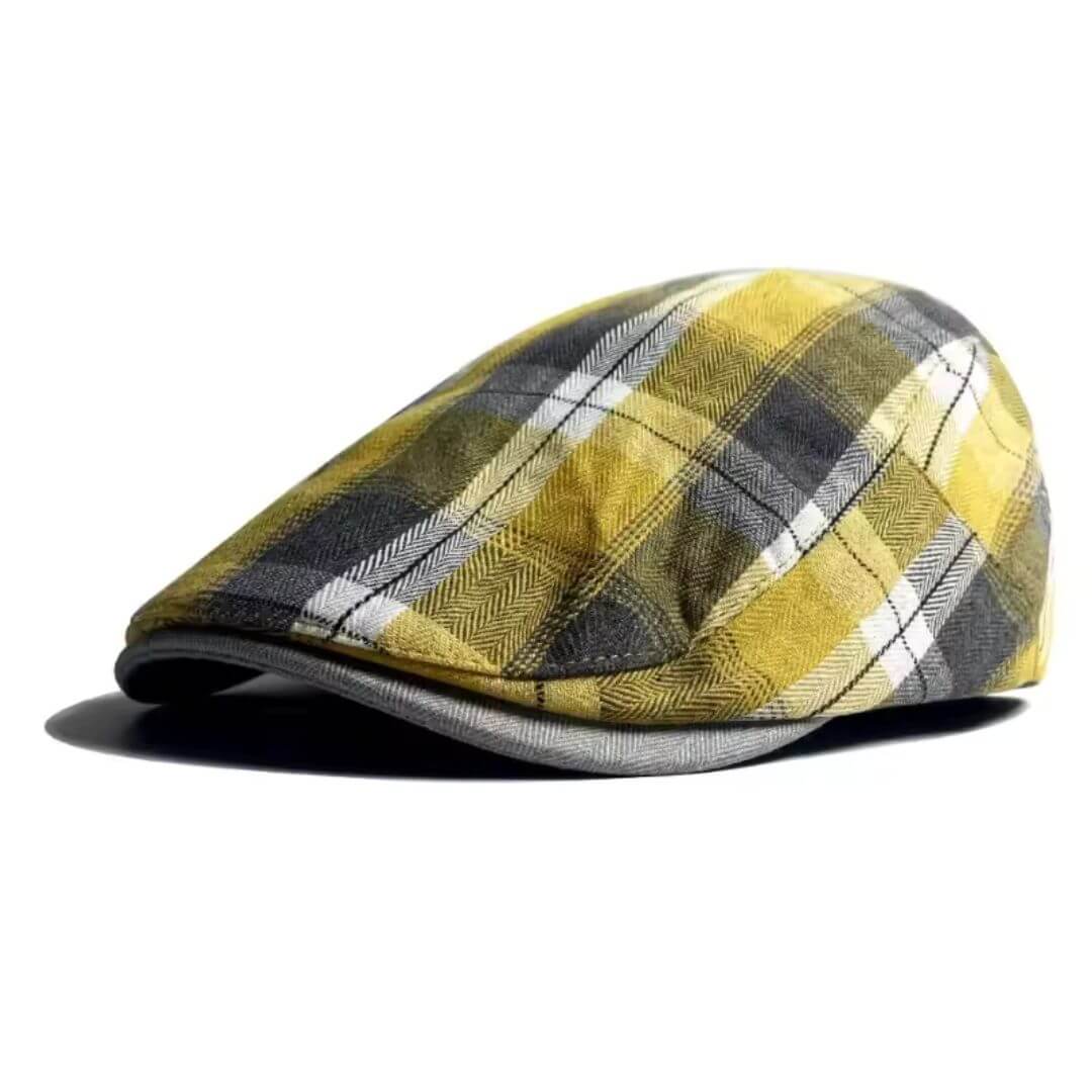 Plaid Cotton Flat Cap | BENDIGO