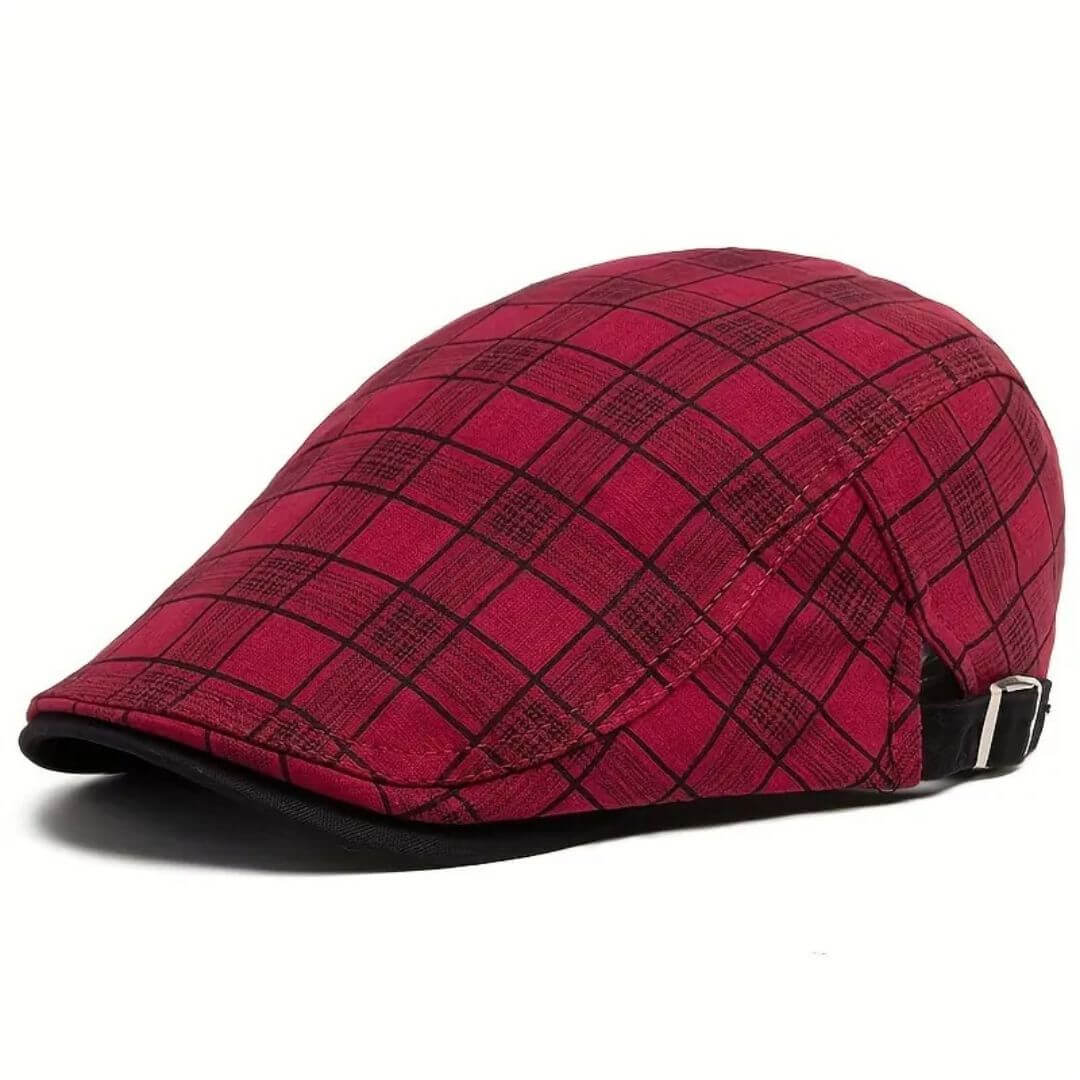 Linen-Cotton Plaid Flat Cap | GERALDTON