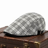 Linen-Cotton Plaid Flat Cap | GERALDTON