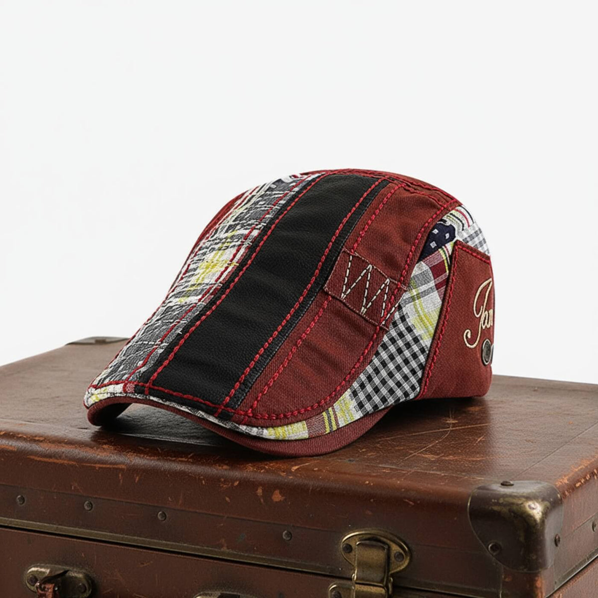 Patchwork Cotton Flat Cap | HERVEY BAY