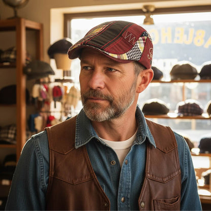 Patchwork Cotton Flat Cap | HERVEY BAY