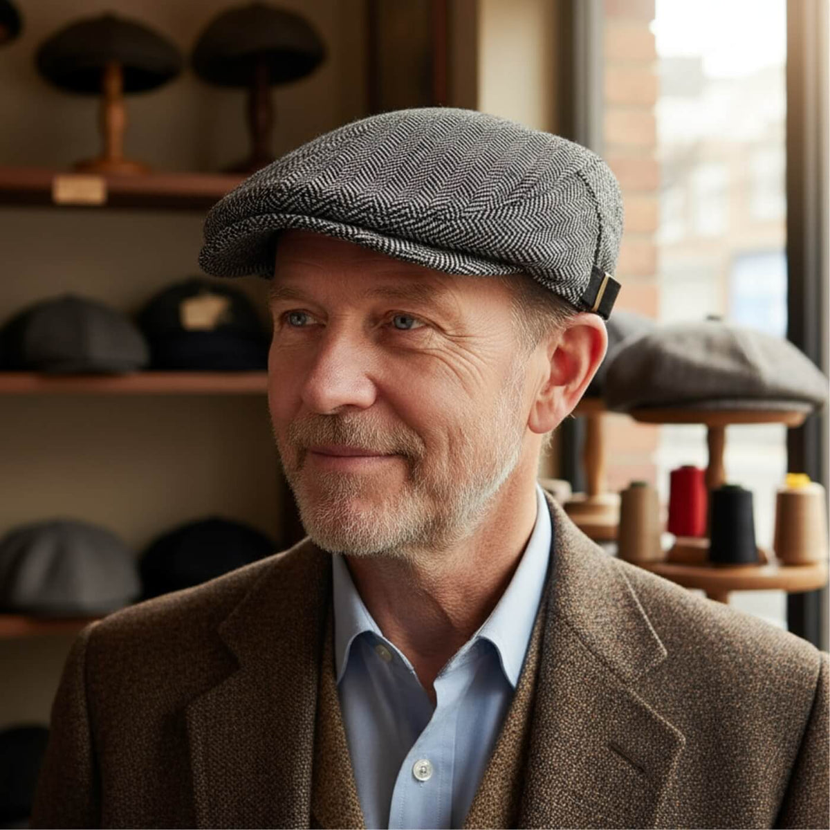Herringbone Flat Cap | MURRAY BRIDGE