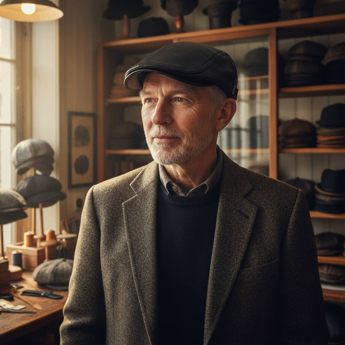 Leather Flat Cap | PENRITH
