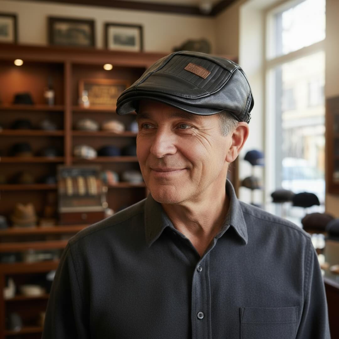 Vegan Leather Flat Cap | TAMWORTH