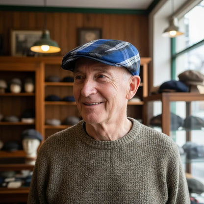 Plaid Cotton Flat Cap | BENDIGO