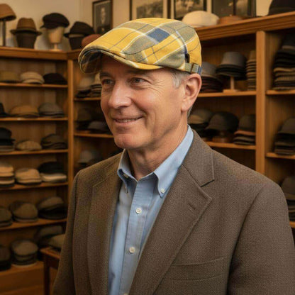Plaid Cotton Flat Cap | JOONDALUP