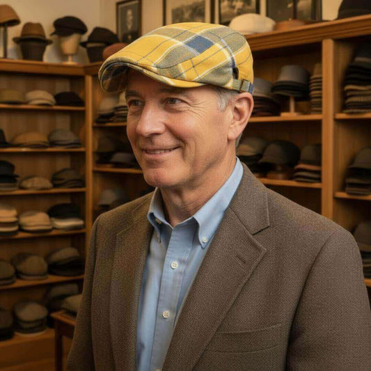Plaid Cotton Flat Cap | JOONDALUP