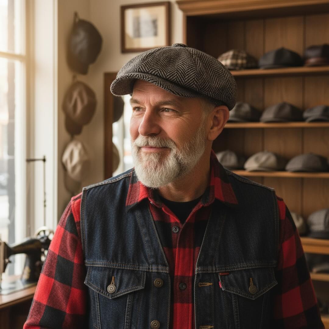 Herringbone Wool Blend Cap | MELBOURNE