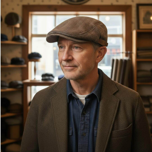 Wool Herringbone Flat Cap | SYDNEY