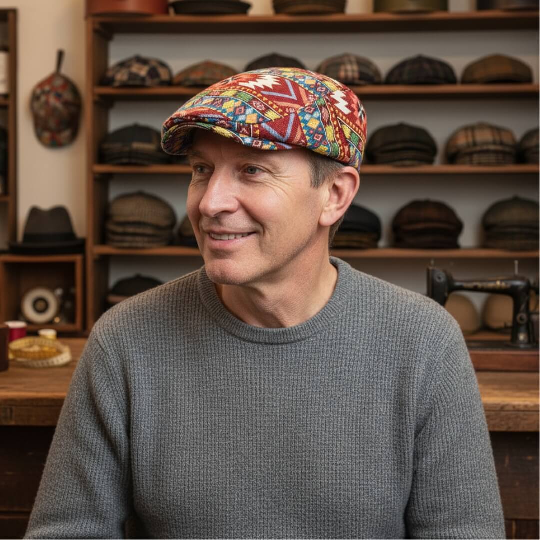 Patterned Flat Cap | FRANKSTON