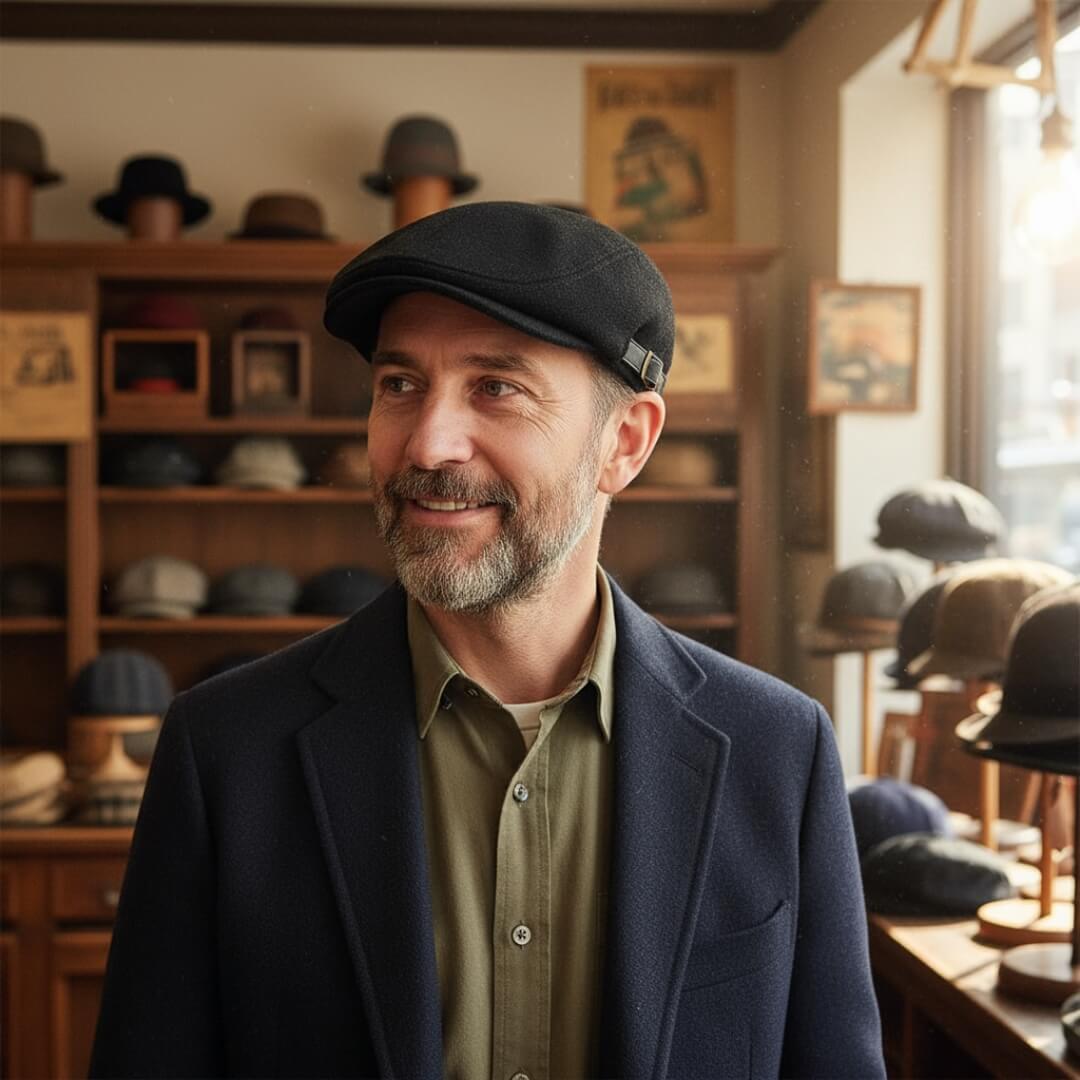 Wool-Blend Flat Cap | ALBURY