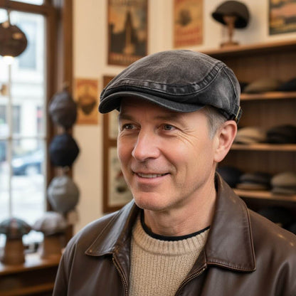 Washed Denim Flat Cap | QUEANBEYAN