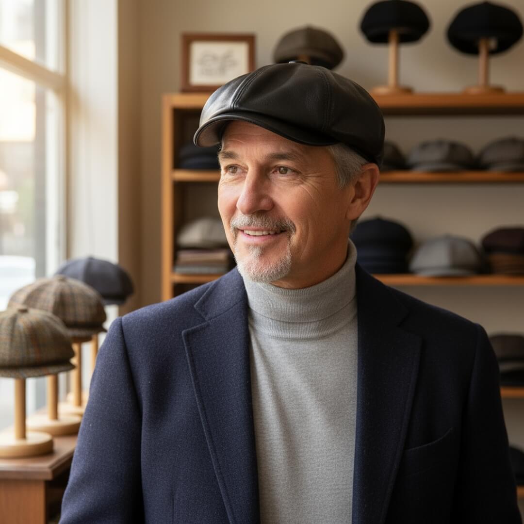 Leather Flat Cap | ARARAT