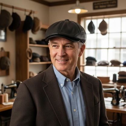 Leather Flat Cap | MAITLAND