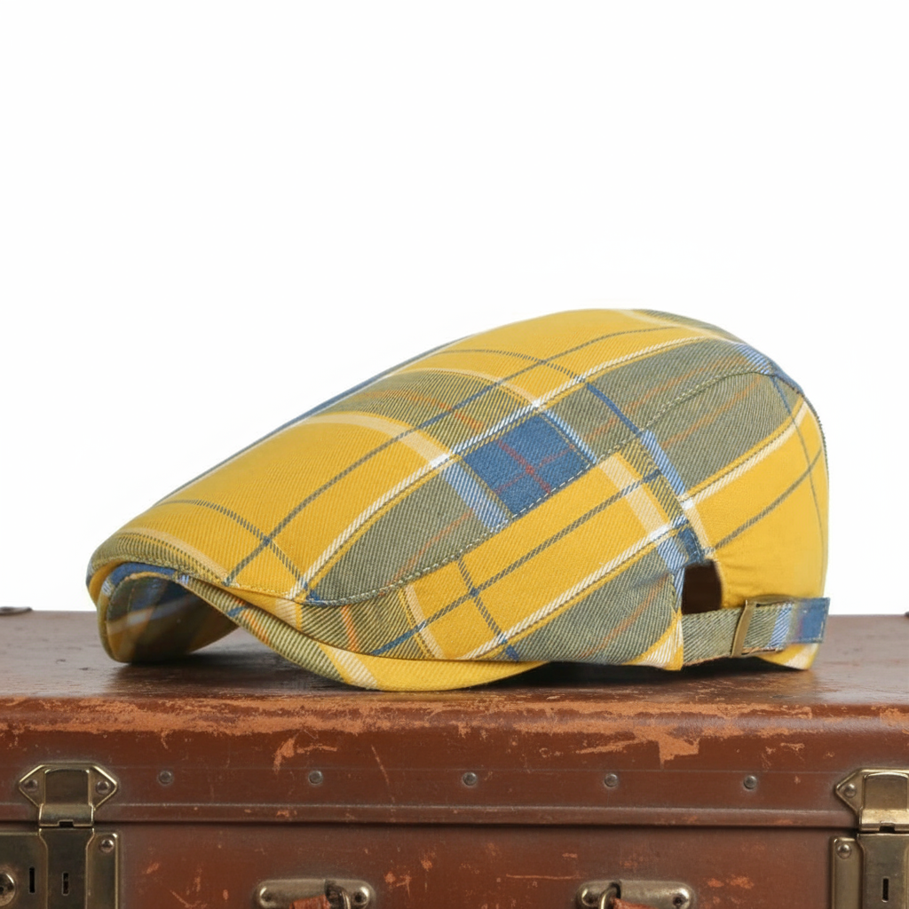 Plaid Cotton Flat Cap | JOONDALUP