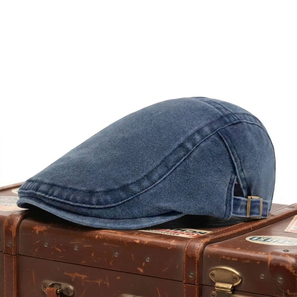 Washed Denim Flat Cap | BRISBANE